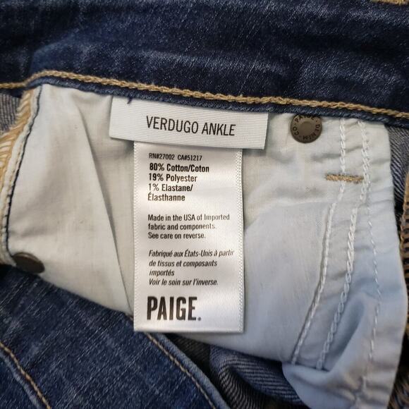 Paige Verdugo Mid-Rise Ankle Skinny Jeans. Dark wash sz 25 - Picture 5 of 12